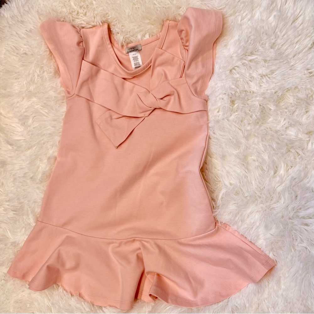 Girls' Pink Ruffle Bow Dress - Brand Unspecified